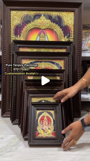 Hyderabad Shopping, Thanjavur Painting, Carpentry Ideas, Tanjore Paintings, Diwali Decorations At Home, Pooja Mandir, Pooja Room Door Design, Room Door Design, Tanjore Painting