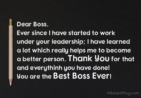 60 Thank You Messages For Boss - Appreciation Quotes - WishesMsg Thank You Letter To My Boss, Thank You Letter To My Manager, Appreciation To Boss, Job Appreciation Quotes, Appreciation Message To My Boss, Farewell Quotes For Boss Inspirational, Thank You For Being A Great Boss Quotes, Thank You Message For Manager, Thank You Quotes For Mentor