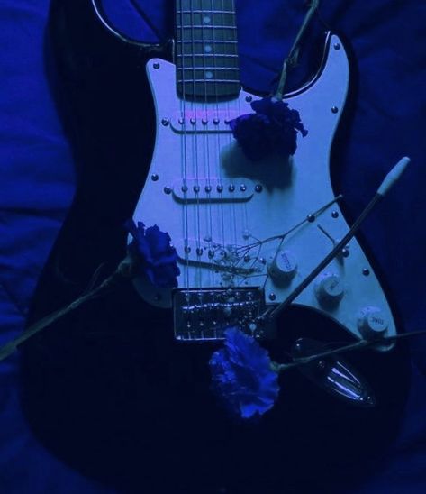 Blue Rock And Roll Aesthetic, Blue Edgy Aesthetic, Blue Popstar Aesthetic, Blue Aesthetic Guitar, Blue Bass Guitar Aesthetic, Blue Rockstar Aesthetic, Blue Rock Aesthetic, Blues Music Aesthetic, Blue Guitar Aesthetic