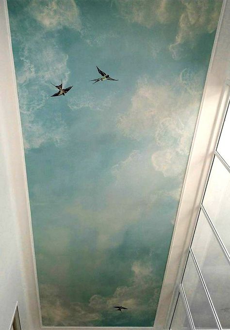 Sky Blue Paint, Cloud Ceiling, Sky Ceiling, Ceiling Painting, Ceiling Murals, Wallpaper Ceiling, Viborg, Cloud Wallpaper, Sky Painting