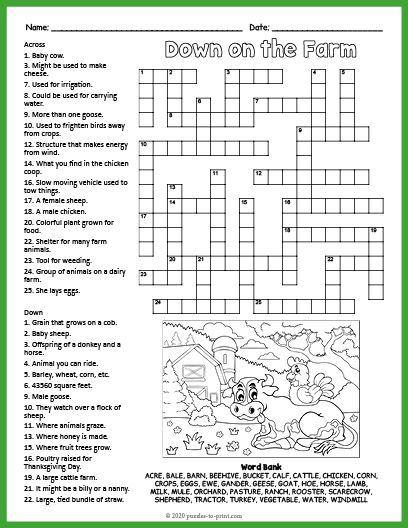 Free Printable On The Farm Farm Puzzle Printable, Farm Word Search, Kids Crossword Puzzles Free Printable, Kids Crossword Puzzles, Free Printable Crossword Puzzles, Word Puzzles For Kids, Printable Crossword Puzzles, History Worksheets, English Activities For Kids