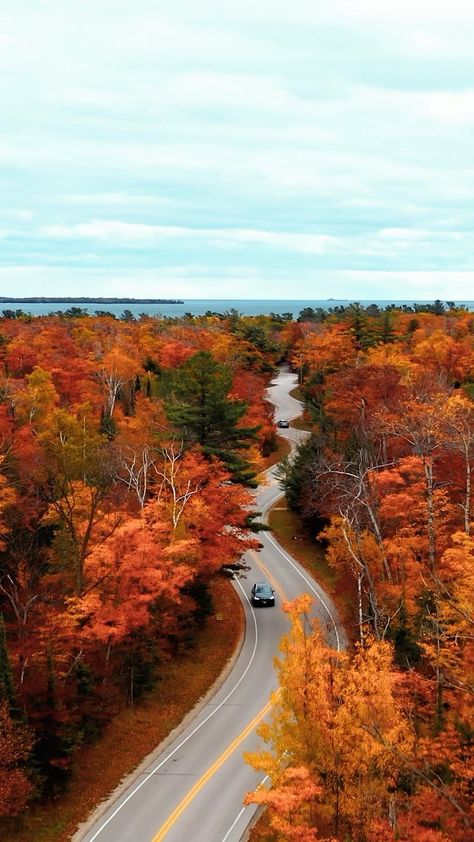 Have you ever driven this famous stretch of highway 42? . . . Wisconsin Door County Midwest Fall Photographer #doorcounty #doorcountywi… | Instagram Door County Wisconsin Fall, Midwest Fall, Road Trip Photography, Door County Wi, Door County Wisconsin, Wisconsin Travel, Autumn Drives, Door County, Fall Door