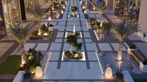 Commercial Landscape Design on Behance Mall Landscape Design, Terrace House Interior Design, Hospital Landscape, Boho Architecture, Vip Entrance, Jewel Garden, Villa Landscape, Outlet Village, Commercial Landscape Design