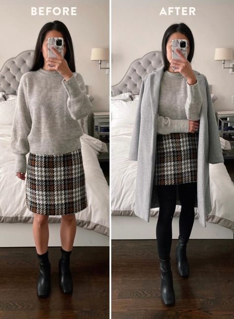 Mini Skirt Winter, Short Skirts Outfits, Plaid Skirt Outfit, Extra Petite, Video Tips, Petite Fashion Tips, Winter Skirt Outfit, Stylish Winter Outfits, Zara Coat