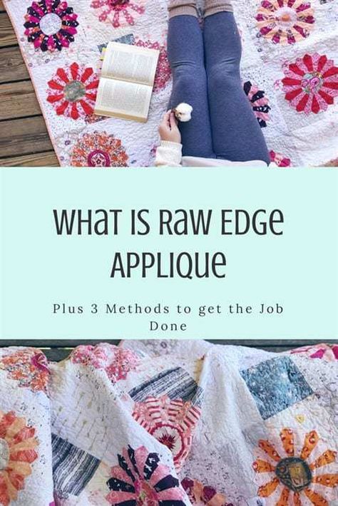 Hand Applique Patterns Ideas, Layered Applique, Hand Applique Quilts, Quilt Applique Ideas, Raw Edge Quilting, How To Quilt Around Applique, Modern Applique, Raw Edge Quilt, Quilt Applique