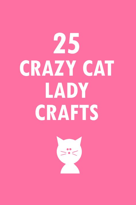 Cat Themed Crafts For Adults, Cat Themed Crafts, Cat Crafts For Adults, Crazy Cat Lady Humor, Crazy Cat Lady Starter Kit, Cat Diy Crafts, Cat Lady Humor, Crazy Cat Lady Gifts, Cats Diy Projects