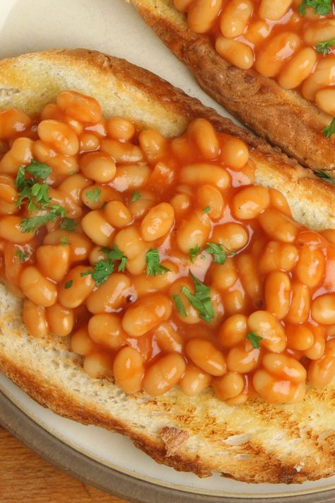 Baked Beans on Toast is a traditional British favorite that’s incredibly easy to make and satisfying to eat. Keep a few cans of baked beans on hand to enjoy beans and toast whenever the craving arises. Baked Navy Beans Recipe, Baked Beans From Canned Navy Beans, Canned Navy Bean Recipes, White Navy Bean Recipes, Recipes With Navy Beans, Navy Beans Recipe, British Baked Beans, Eat More Beans, Navy Bean Recipes