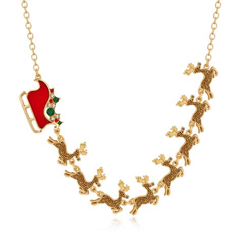 PRICES MAY VARY. Novelty Christmas Reindeer Necklace: WOWORAMA cute Christmas pendant necklace features a Santa Sleigh with 8 Reindeers pendants, making it a unique and fun accessory for the Christmas season. Festive Christmas Necklace for Women: WOWORAMA fun Christmas reindeer necklace is the perfect accessory to add holiday cheer to your outfit. With its cute Xmas reindeer charms, the necklace is sure to make you stand out at holiday gatherings. Versatile Christmas Decor Jewelry: This Xmas nec Reindeer Necklace, Christmas Light Necklace, Cute Christmas Reindeer, Xmas Fashion, Light Necklace, Candy Christmas Tree, Gold Chain Choker, Christmas Necklace, Christmas Pendant