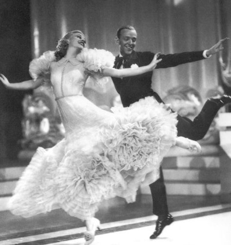 Fred Astaire and Ginger Rogers were iconic dance partners who became a box office sensation in the 1930s and 40s. Their first film was "Flying Down to Rio." They made a total of 10 movies together (9 with RKO Radio Pictures and "The Barkleys of Broadway" with MGM, which was their only color movie). Their biggest box office hit was the classic "Top Hat" released in 1935. It was inducted into the National Film Registry in 1990. "Swing Time" (1938) was also inducted, in 2004. Classic Dance, Isadora Duncan, Fred And Ginger, Jitterbug, Ginger Rogers, Dance Like No One Is Watching, Gene Kelly, Shall We Dance, Fred Astaire