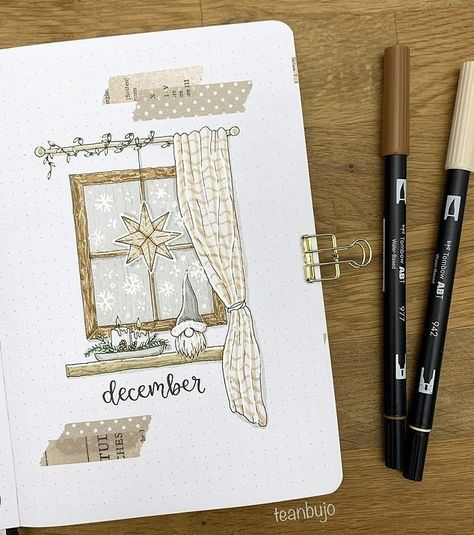 Cozy Bullet Journal Theme, Bujo Winter Theme, December Bullet Journal, Bullet Journal Month, Decoration Theme, Bullet Journal Ideas Templates, Creating A Bullet Journal, Bullet Journal Cover Ideas, Bullet Journal Paper