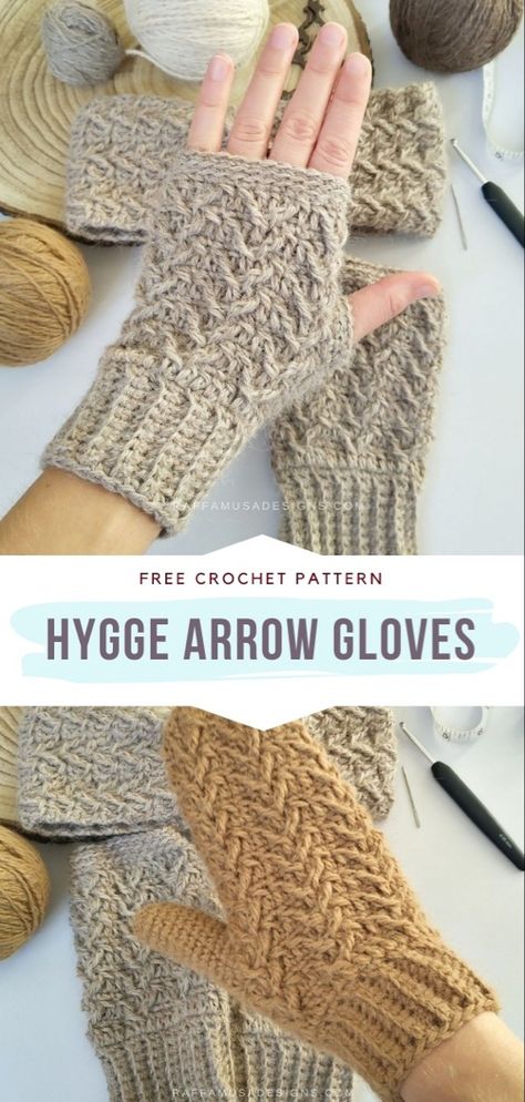 Crochet Winter Gloves Free Pattern, Crochet Fingerless Mittens Free Pattern, Crochet Small Projects Free Pattern, Knitted Gloves Free Pattern, Free Crochet Fingerless Gloves Pattern, Free Crochet Mitten Patterns, Crochet Hygge, Hygge Crochet, Crochet Gloves Fingerless