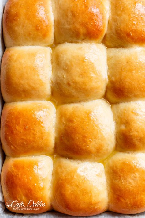 Easy Soft Dinner Rolls (NO MIXER + EGG FREE) - Cafe Delites No Mixer Bread Recipe, No Egg Bread, Dinner Rolls No Mixer, Eggless Dinner Rolls, Easy Dinner Roll, Easy Dinner Rolls Recipe, Quick Yeast Rolls, Best Yeast Rolls, Egg And Bread Recipes