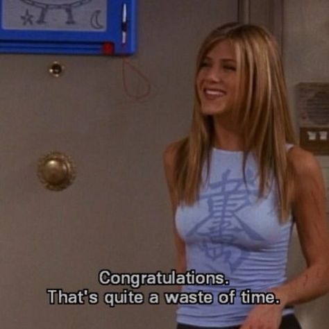 Rachel Friends tv show Funny quotes | Friends | Pinterest | Waste Of Times, Funny Comebacks and ... Rachel Friends, Friends Scenes, Jenifer Aniston, Yearbook Quotes, Tv Shows Funny, Friends Moments, Senior Quotes, Friends Series, Tv Screen