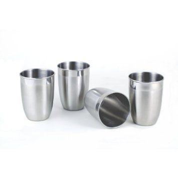 Amazon.com: 4-pc Two-tone Stainless Steel Tumbler Set - Fine StainlessLUX Drinkware for Your Enjoyment: Kitchen & Dining Water Glass Set, Drinking Glass Sets, Water Tumbler, Glass Coffee Mugs, Coffee Mug Sets, Water Glass, Stainless Steel Cups, Drinking Glass, Drinking Glasses