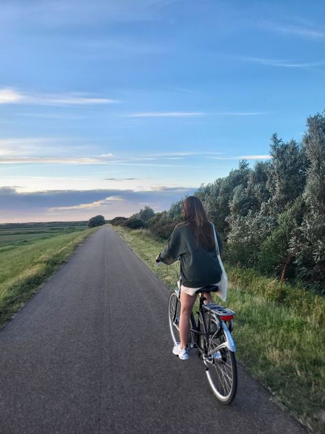 #summer #bike #netherlands Nature, Bike Summer Aesthetic, Summer Bike Aesthetic, Dutch Bike Aesthetic, Cute Bike Aesthetic, Netherlands Aesthetic Summer, Biking Netherlands, Bike Girl Aesthetic, Dutch Girl Aesthetic