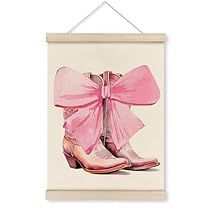 Cowgirl Room Decor, Pink Cowboy Boot, Bow Poster, Boot Wall, Teen Girls Room, Room Decor Preppy, Preppy Western, Cowgirl Room, Cowgirl Poster