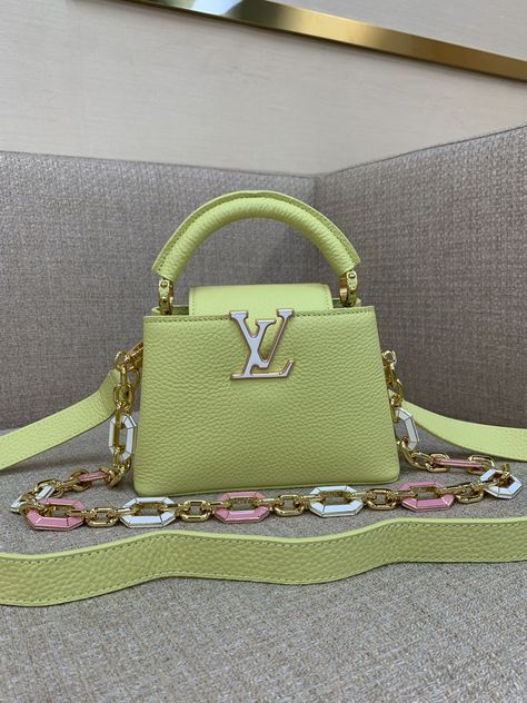 Lv Capucines, Green Bag, Louis Vuitton, Green