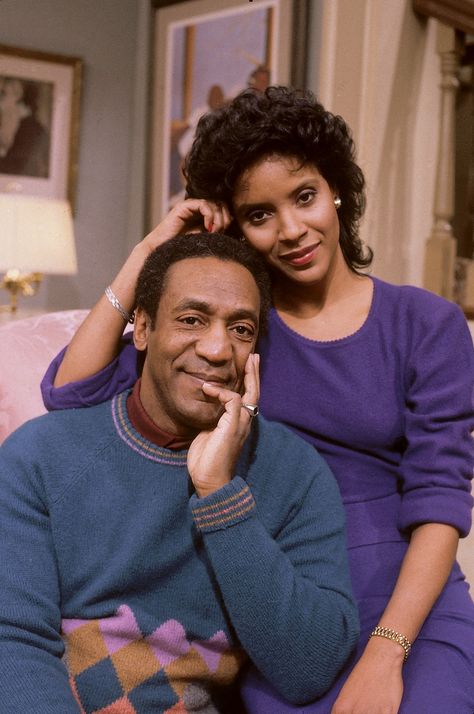 Bill Cosby & Phylicia Rashād as 'Cliff & Clair Huxtable' in The Cosby Show (1984-92, NBC) Phylicia Rashad, The Cosby Show, Black Tv, Bill Cosby, Tv Couples, Movie Couples, Classic Tv, Black Love, Tv Stars