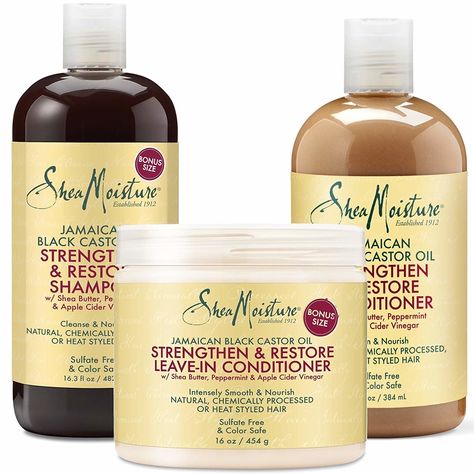 Hundreds and hundreds of people agree — these hair products are totally worth the money! Shea Moisture Shampoo, Bigger Lips, Castor Oil Shampoo, Frizzy Curls, Honey Caramel, Good Shampoo And Conditioner, Shea Moisture, Jamaican Black Castor Oil, Organic Oils