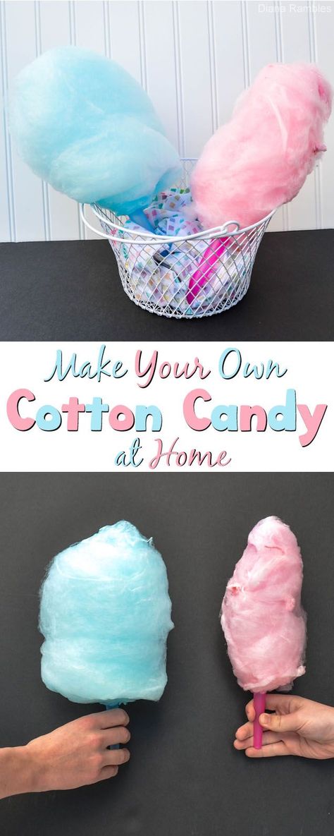 Make Your Own Cotton Candy at Home Diy Cotton Candy Sugar, Diy Cotton Candy, Cotton Candy Recipe, Homemade Cotton Candy, Carnival Food, Fingerfood Party, Popcorn Bar, Homemade Candies, Fair Food Recipes