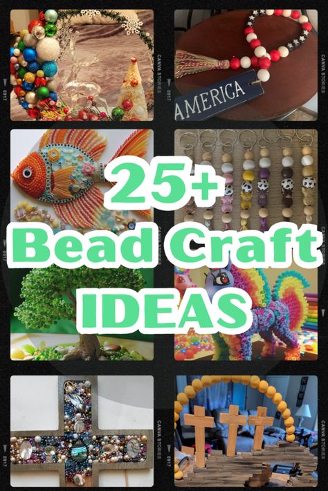 Crafts Using Beads Diy Projects, Leftover Beads Projects, What Can I Make With Beads, Crafts To Make With Beads, Glass Bead Crafts Diy Projects, Bead Ideas Crafts Diy Projects, Glass Beads Ideas, Diy Bead Crafts Ideas, Bead Crafts To Sell