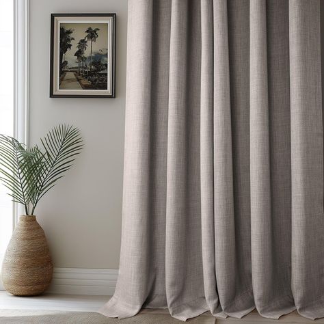 Infuse elegance and comfort into any room with the Clay French Pleat Textured Faux Linen Room Darkening Curtain! Perfect for enhancing the bathroom, these curtains offer both style and function with their room-darkening features, making them an excellent choice for adding privacy and reducing sunlight. Curtains For Light Gray Walls, Best Curtains For Bedroom, Taupe Curtains Living Room, Gray Curtains Living Room, Curtains To Match Grey Walls, Grey Bedroom Curtain Ideas, Curtains Installation, Linen Curtains Living Room, Grey Linen Curtains