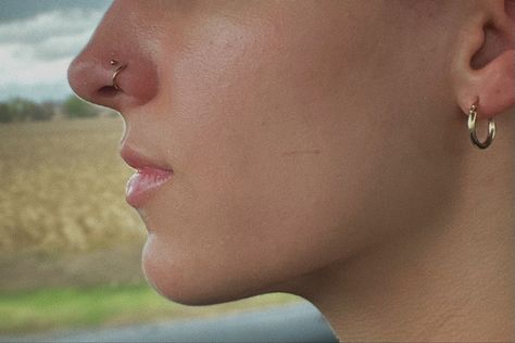 side profile, piercing, gold jewelry , https://amzn.to/3wb9C4e Double Nose Piercing On One Side, Same Side Nose Piercing, Side Nose Ring, Double Nose Ring Same Side, Nose Piercing On Both Sides, Same Side Double Nose Piercing, Double Sided Nose Piercing, Two Nose Piercings On One Side, Nose Piercing Double