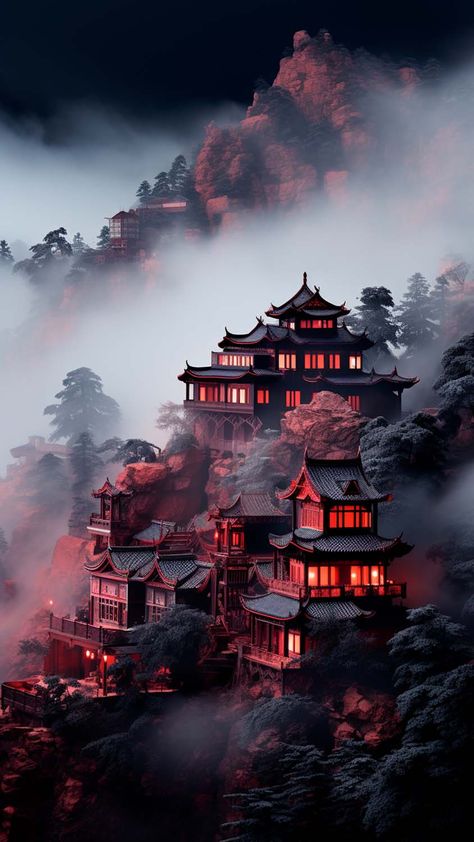 Samurai Village iPhone Wallpaper 4K - iPhone Wallpapers Iphone Wallpaper 4k, Iphone Wallpaper Hd, Iphone Wallpaper Cat, Samurai Wallpaper, Dark Fantasy Artwork, Dreamy Artwork, Iphone Wallpaper Images, Japanese Landscape, Abstract Art Wallpaper