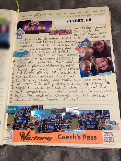 Cheer Scrapbook Ideas, Year Scrapbook, Cheer Competition, 2023 Year, Competitive Cheer, Daily Journal, Scrapbook Journal, Scrapbook Ideas, Our Girl