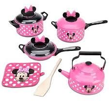 Minnie Mouse Cookware Set Cooking Set Kitchens, Minnie Mouse Kitchen, Minnie Mouse Clubhouse, Minnie Mouse Toys, Princess Toys, Disney Kitchen, Cooking Set, Cooking Accessories, Disney Merchandise