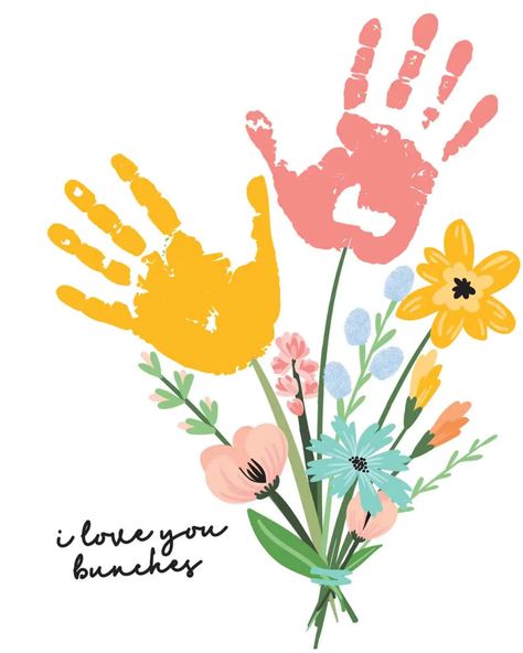 Children’s Handprint Art, Handprint Flowers Mothers Day, Kids Summer Handprint Art, Butterfly Hand Print Craft, Painted Hand Print Ideas, Mother’s Day Painting For Kids, Handprint Craft Template, Handprint Art For Mother's Day, Mother’s Day Hand Print Craft