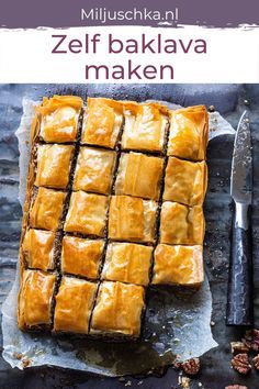 Baklava Recept, Sweet Pie, Pie Cake, Cookie Cake, Baklava, Sweets Treats, High Tea, Vegan Food, Homemade Recipes