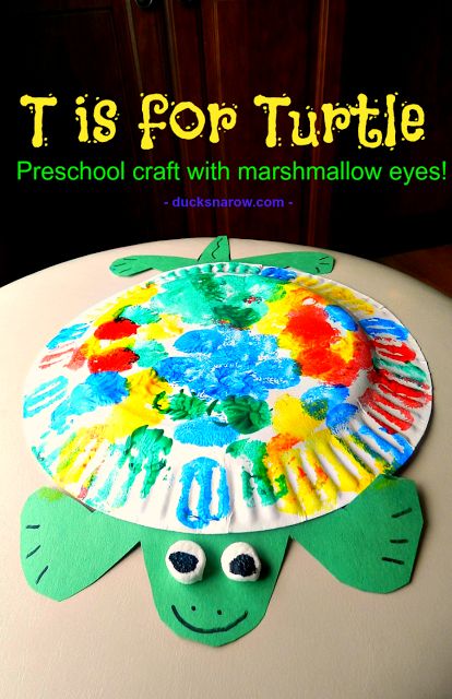 Fun T is for Turtle preschool paper plate craft with marshmallow eyes Turtle Preschool, Paper Plate Turtle, T Is For Turtle, Letter T Crafts, Turtle Craft, Paper Plate Craft, Pets Preschool Theme, Turtle Crafts, Paper Plate Crafts For Kids