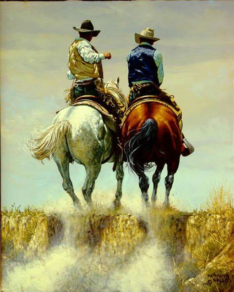 ~ Kenneth Wyatt Cowboy Artwork, Cowboy Artists, Painted Horses, Cowboy Pictures, Western Artwork, Wilde Westen, Creation Photo, Western Paintings, Western Artist