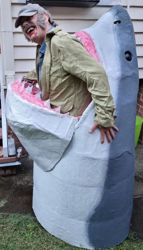 Next Level Halloween Costume, Jaws Homecoming Float, Jaws Halloween Costume, Jaws Halloween Decorations, Jaws Decorations, Halloween Ocean Theme, Jaws Trunk Or Treat Ideas, Jaws Movie Night, Ocean Halloween Costumes