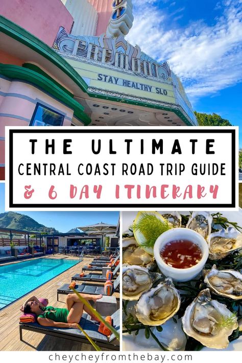 Central California is a region that offers incredible landscapes, amazing food and tons of fun activities. Here's a complete six-day itinerary and everything you need to know about traveling through this area, including where to stay, eat and play! Central California Travel, Three Rivers California, Cal Poly Slo, Incredible Landscapes, Northern California Travel, Carmel Beach, Central Coast California, Cal Poly, Monterey Bay Aquarium