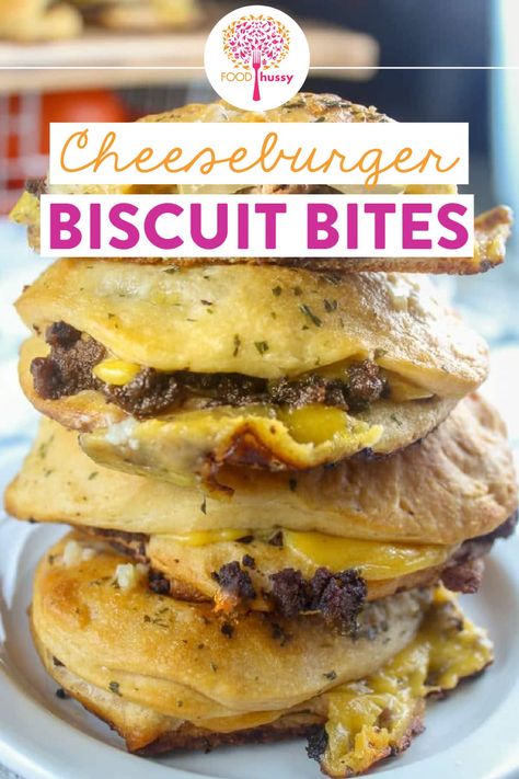 Biscuit Sloppy Joes, Cheese Burger Biscuits, Hamburger And Biscuits, Hamburger Biscuit Recipes, Ground Beef Biscuit Recipes, Pillsbury Biscuit Recipes Appetizers, Stuffed Biscuits Dinner, Hamburger Biscuits, Burger Biscuits