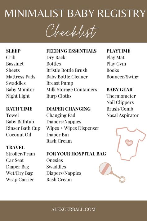 minimalist baby registry Minimalist Baby Registry Checklist, Baby Registry Checklist Minimalist, Baby Bottle Cleaner, Minimalist Baby Registry, Baby Essential Checklist, Newborn Checklist, Baby Registry Essentials, Baby Shower Registry, Baby Registry Checklist