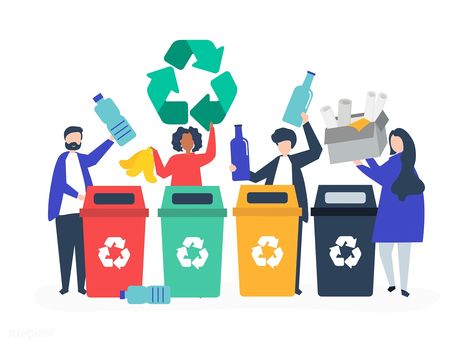 People sorting garbage for recycling | free image by rawpixel.com Recycling Illustration Poster, Cute Recycling Poster, Garbage Pollution Poster, Waste Segregation Poster, Plastic Waste Management, Segregation Of Waste, Garbage Recycling, Recycling Containers, Environmental Education