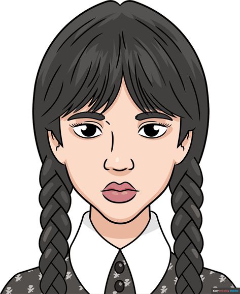 How to Draw Wednesday Addams Featured Image Drawing Ideas Scary, Halloween Drawing Ideas, Draw Halloween, Drawing Steps, Movie Crafts, Drawing Guides, Easy Drawing Tutorial, Drawing Tutorials For Kids, Popular Cartoons