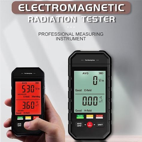 Tragbarer elektromagnetischer Strahlungstester. EMF-Detektor für elektrische Magnetfeldstrahlung. Testeur de rayonnement électromagnétique portable. Détecteur de rayonnement de champ magnétique électrique EMF. Probador de radiación electromagnética portátil. Detector de radiación de campo magnético eléctrico EMF. Tester portatile di radiazioni elettromagnetiche. Rilevatore di radiazioni del campo magnetico elettrico EMF. Electromagnetic Radiation, Measuring Instrument, Magnetic Field, Electrical Tools, Consumer Electronics, On Sale, Electricity, Apartment