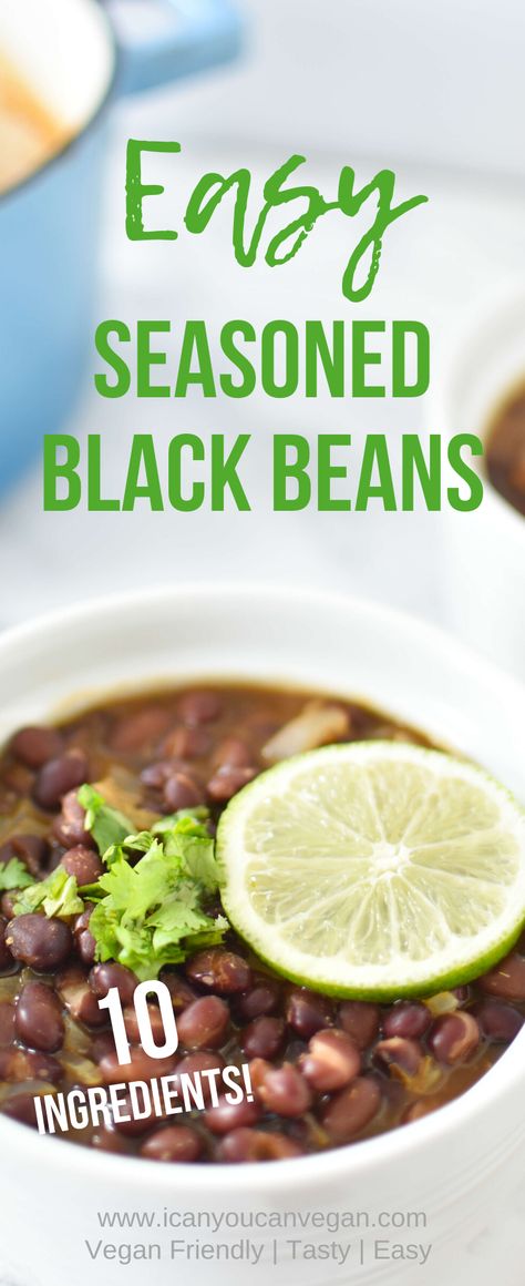 Seasoned Beans For Tacos, Healthy Black Beans Recipes, Seasoning For Black Beans, Can Black Beans Recipe Easy, Black Bean Seasoning Recipes, How To Season Canned Black Beans, Seasoning Black Beans, Easy Black Beans Recipe, Marinated Black Beans