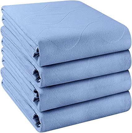 Utopia Bedding Waterproof Incontinence Underpads 34" x 52" (Pack of 4) - Washable and Reusable Bed Pads - Quilted and Absorbent Protector Pads for Adults and Kids (Blue) Whelping Box, Incontinence Pads, Potty Pads, Sheet Protector, Bed Pads, High Quality Bedding, Kitchen Models, Pad Design, Corner Designs