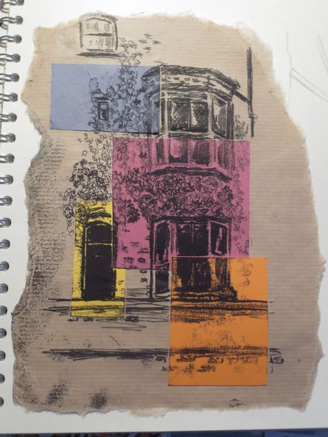 printmaking artists architecture monoprint - Google Search Sketchbook Layout, Mono Print, Art Alevel, Gcse Art Sketchbook, A Level Art Sketchbook, Arte Grunge, Observational Drawing, Gcse Art, Arte Inspo