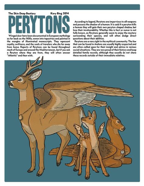 Peryton Interesting Creatures, Myths & Monsters, Mythical Animal, Creature Drawings, Fantasy Creatures Art, Mythical Creatures Art, Mythological Creatures, Creature Concept Art, Mystical Creatures