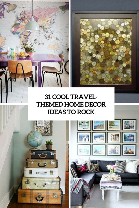 31 Cool Travel-Themed Home Décor Ideas To Rock Travel Room Decor, Travel Themed Bedroom, Travel Themed Room, Travel Room, Themed Home Decor, Blue Bedroom, Remodeling Ideas, Easy Home Decor, Travel Decor