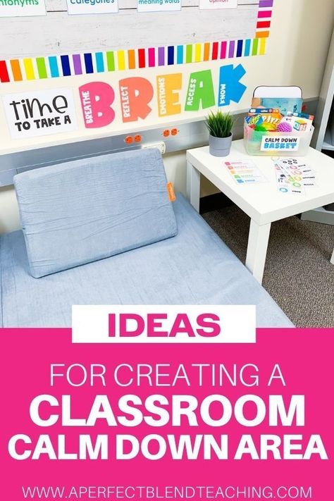 Quiet Corner Ideas Classroom, Calm Down Center Classroom, Calming Tent Classroom, Calm Down Corner Books, Calm Corner Decoration, Sped Calm Down Area, Calm Down Corner Classroom First Grade, Kindness Corner Classroom, Calming Corner Wall Decor