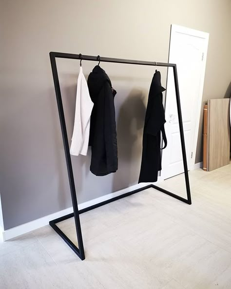 Modern Clothes Rack, Bedroom Clothes Rack, Best Greige Paint, Best Greige, Metal Clothing Rack, Clothing Rack Bedroom, Modern Home Decor Ideas, Clothing Racks, Greige Paint Colors