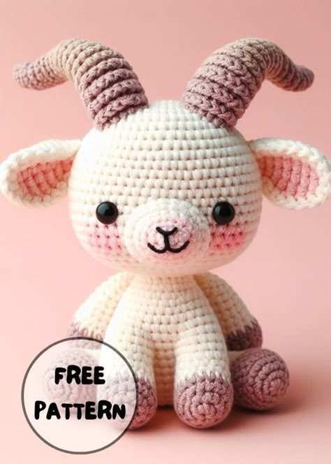 10 common Amigurumi Farm Animal FREE Crochet Patterns! | Swecraftcorner Goat Pattern Crochet, Crochet Ram Free Pattern, Free Crochet Goat Amigurumi, Crocheted Goat Free Pattern, Amigurumi Horse Pattern, Farm Animal Amigurumi, Goat Amigurumi Free Pattern, Crochet Goats Free Pattern, Goat Crochet Pattern Free