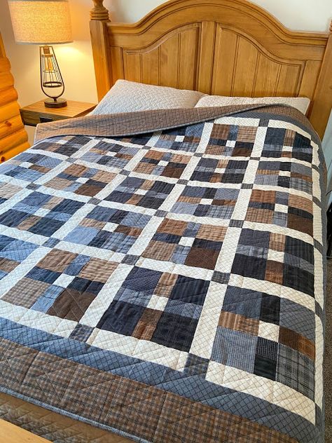 Quilt Patterns For Teenage Boys, Flannel Shirt Quilt Ideas, Quilts For Teenage Boys, Quilt Ideas For Men, Quilts For Men Patterns Free, Mens Quilts Ideas, Flannel Quilt Patterns Free, Masculine Quilt Patterns, Patchwork Quilts Patterns